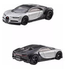 2023 Hot Wheels Premium Car Culture Bugatti 2 Pack Set de 2 - Bugatti Veyron y 16 Bugatti Chiron con Llantas de Goma RR