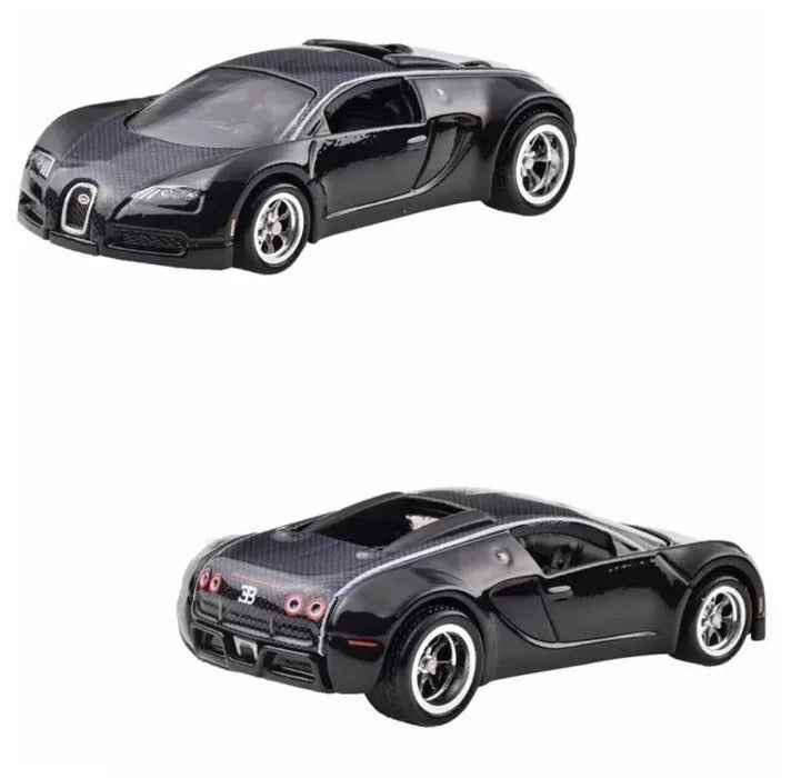 2023 Hot Wheels Premium Car Culture Bugatti 2 Pack Set de 2 - Bugatti Veyron y 16 Bugatti Chiron con Llantas de Goma RR