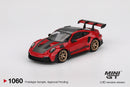 2026 Mini GT MiJo Exclusives 1:64 Limited Edition Porsche 911 GT3 RS Weissach Package Guards Red rojo Llantas de Goma