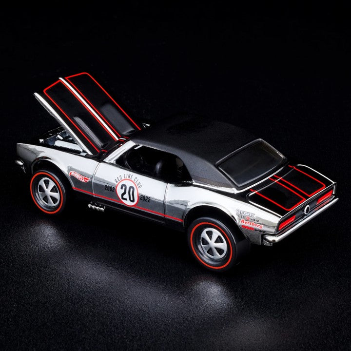 2022 Hot Wheels RLC 20th Anniversary Exclusivo Red Line Club Custom Camaro Chevrolet cromado Llantas Redline RL