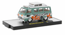 2024 M2 Machines Limited Edition 1/9,200 Maui and Sons 1965 Dodge A100 Camper Van R74 verde Llantas de Goma