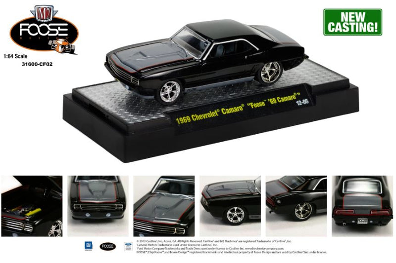 2013 M2 Machines Chip Foose Limited Edition 1969 Chevrolet Camaro Foose 69 Camaro negro Llantas de Goma