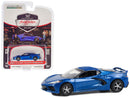 2023 Greenlight Limited Edition 50th Anniversary Barrett Jackson 2020 Chevrolet Corvette Stingray 2LT azul metálico Llantas de Goma