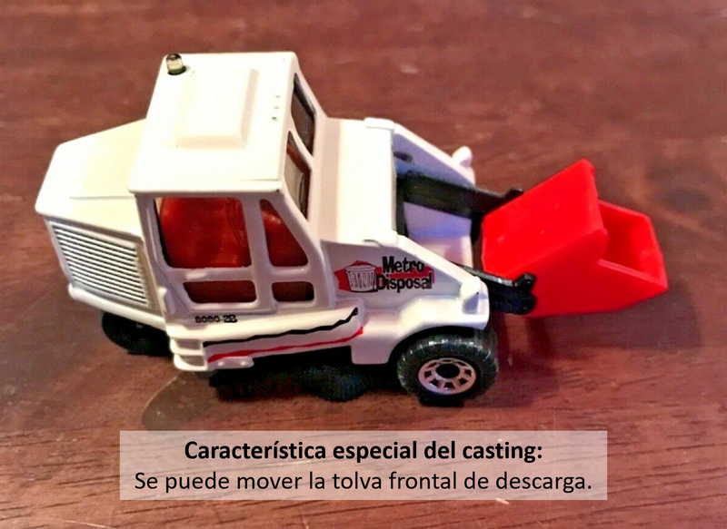 2000 Matchbox On The Road Again Elgin Pelican Street Cleaner beige Primera Edición con Tolva Móvil