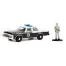 2022 Greenlight Limited Edition The Hobby Shop Series 14 1990 Ford LTD Crown Victoria with Police Officer negro con blanco Llantas de Goma con Figura Diorama