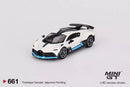 2023 Mini GT MiJo Exclusives 1:64 Limited Edition 1/3600 Bugatti Divo blanco Llantas de Goma