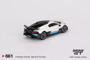 2023 Mini GT MiJo Exclusives 1:64 Limited Edition 1/3600 Bugatti Divo blanco Llantas de Goma
