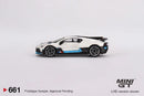 2023 Mini GT MiJo Exclusives 1:64 Limited Edition 1/3600 Bugatti Divo blanco Llantas de Goma