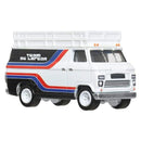 2025 Hot Wheels Premium Car Culture Team Transport DMC DeLorean en Trailer y HW Rally Hauler con Llantas de Goma RR