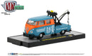 2018 M2 Machines Limited Edition 1/6,888 Auto Trucks Volkswagen 1960 VW Double Cab  Truck USA Model R52 celeste Llantas de Goma