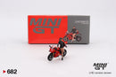 2024 Mini GT 1:64 Limited Edition Ducati Panigale V4 S con Llantas de Goma Primera Edición incluye figura Ducati Girl