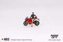 2024 Mini GT 1:64 Limited Edition Ducati Panigale V4 S con Llantas de Goma Primera Edición incluye figura Ducati Girl