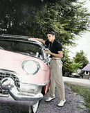 2024 Greenlight Hollywood Elvis Presley 1955 Cadillac Fleetwood Series 60 rosado Llantas de Goma