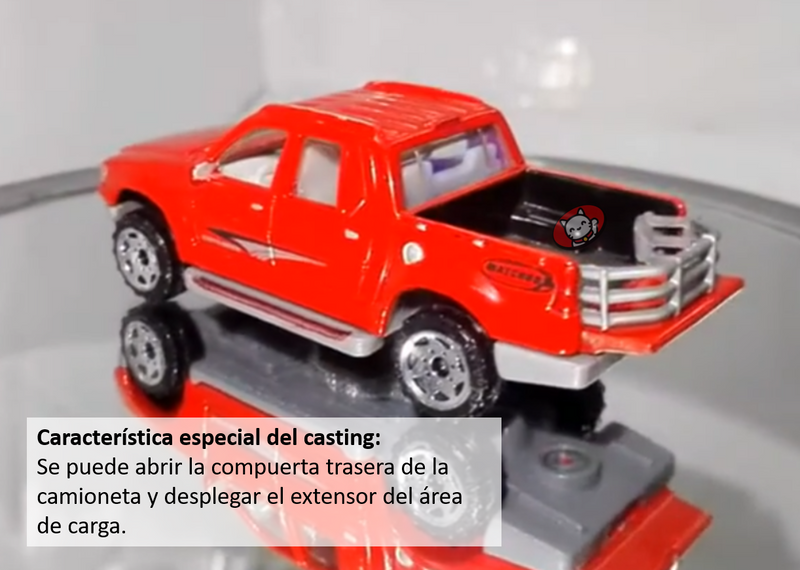 2002 Matchbox 50th Anniversary Great Outdoors Ford Explorer Sport Trac blanco con Apertura de Compuerta
