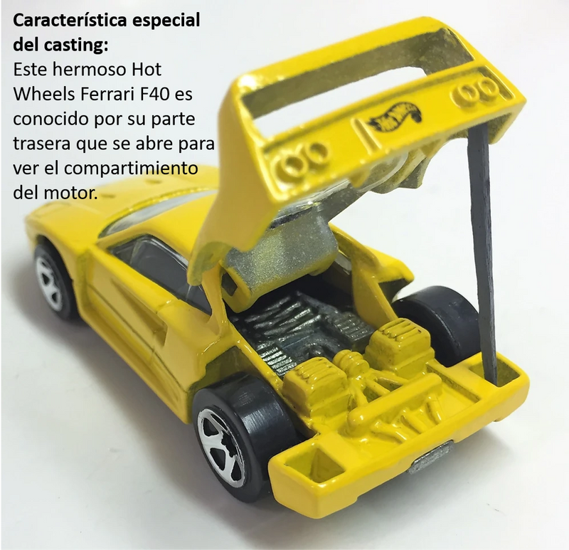 1998 Hot Wheels Dash 4 Cash Ferrari F40 dorado metálico LW base ZAMAC