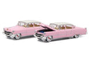 2022 Greenlight Hobby Exclusive Series 60 1955 Cadillac Fleetwood rosado Llantas de Goma