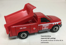 2000 Matchbox Build It Ford Dump Utility Truck rojo Primera Edición con Tolva Inclinable