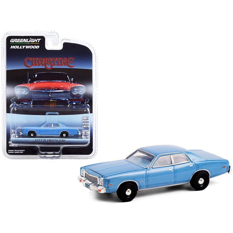 2020 Greenlight Hollywood Limited Edition Christine 1977 Plymouth Fury azul Llantas de Goma - Detalle Burbuja