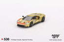 2023 Mini GT MiJo Exclusives 1:64 Limited Edition 1/1800 Ford GT Holman Moody Heritage Edition dorado metálico Llantas de Goma