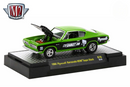 2023 M2 Machines Limited Edition 1/9,000 Mr Gasket Co 1968 Plymouth Barracuda HEMI Super Stock R76 verde Llantas de Goma