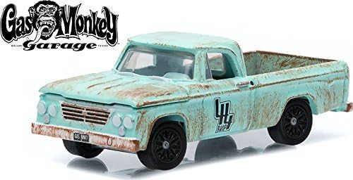 2015 Greenlight Hollywood Limited Edition Gas Monkey Garage 1964 Dodge D-100 Sweptline celeste Llantas de Goma
