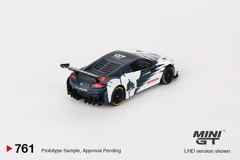 2024 Mini GT MiJo Exclusives 1:64 Limited Edition 1/6,000 Honda NSX GT3 EVO AlphaTauri 2023 Red Bull Formula Nurburgring Yuki Tsunoda blanco Llantas de Goma