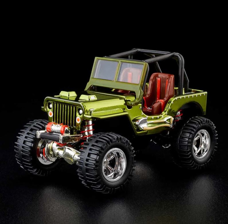 2021 Hot Wheels RLC Jeep 1944 Willys MB Exclusivo Red Line Club verde spectraflame Llantas de Goma RR Primera Edición