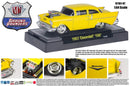 2011 M2 Machines ERROR de FÁBRICA Ground Pounders Limited Edition 1957 Chevrolet 150 amarillo Llantas de Goma - Error Llanta Salida