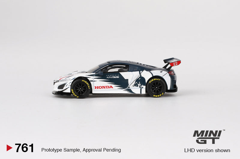 2024 Mini GT MiJo Exclusives 1:64 Limited Edition 1/6,000 Honda NSX GT3 EVO AlphaTauri 2023 Red Bull Formula Nurburgring Yuki Tsunoda blanco Llantas de Goma