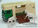 1999 Matchbox Farm Bedford Horse Box turquesa con 2 Caballos