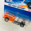 1997 Hot Wheels First Editions Way 2 Fast naranja 5SP base ZAMAC de Malasia