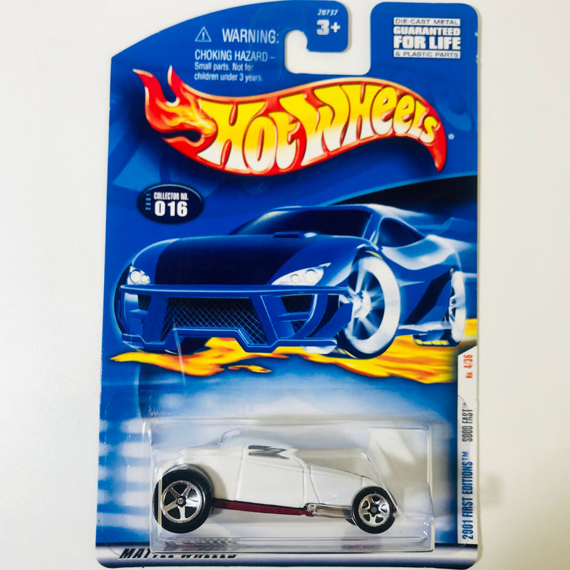 2001 Hot Wheels First Editions 34 Ford So-Cal Coupe Sooo fast 016 blanco 5SP