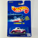 1993 Hot Wheels New Paint Style 34 Ford 3-Window 196 blanco con morado BW base ZAMAC