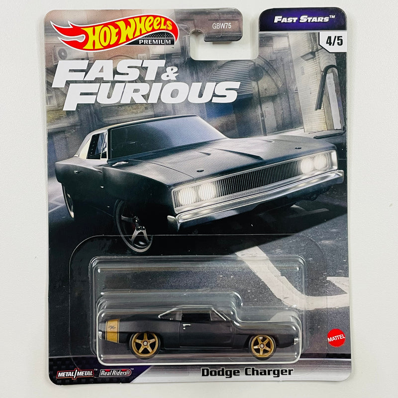 2021 Hot Wheels Premium Fast & Furious Fast Stars Rápidos y Furiosos Dodge Charger negro Llantas de Goma