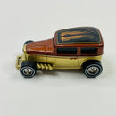 2002 Hot Wheels Cruisin' America Hot Rods Midnight Otto 1932 Ford Sedan dorado metálico Llantas de Goma RR - Loose