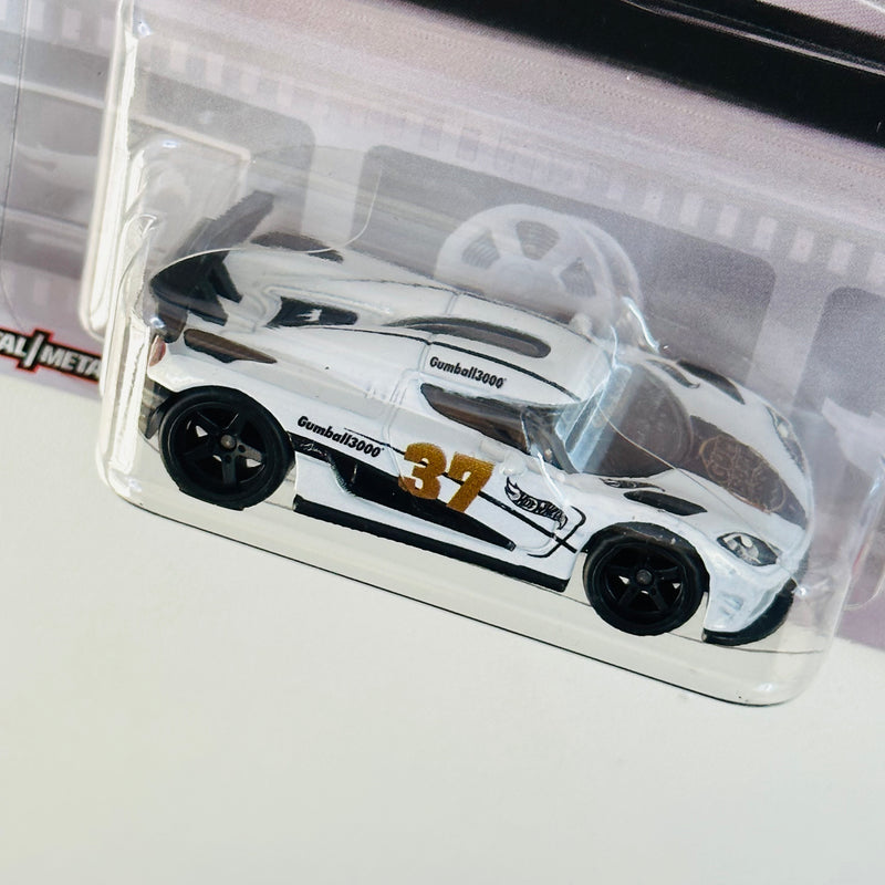 2021 Hot Wheels Premium Gumball 3000 Koenigsegg Agera R blanco Llantas de Goma RR