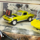 2002 Hot Wheels 100% Cool N Custom III Set de 2 con Llantas de Goma RR - 1967 Corvette, 1967 Pro Street Corvette Chevrolet