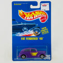 1991 Hot Wheels Fat Fendered 40 Ford 216 morado BW base ZAMAC