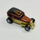 2002 Hot Wheels Cruisin' America Hot Rods Midnight Otto 1932 Ford Sedan dorado metálico Llantas de Goma RR - Loose