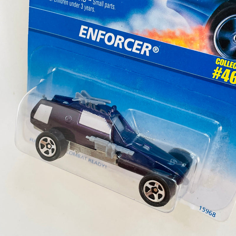 1996 Hot Wheels Enforcer 461 morado 5SP base ZAMAC tarjeta Coolest to Collect