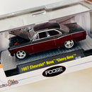 2013 M2 Machines Chip Foose Limited Edition 1967 Chevrolet Nova Cherry Nova granate con negro Llantas de Goma
