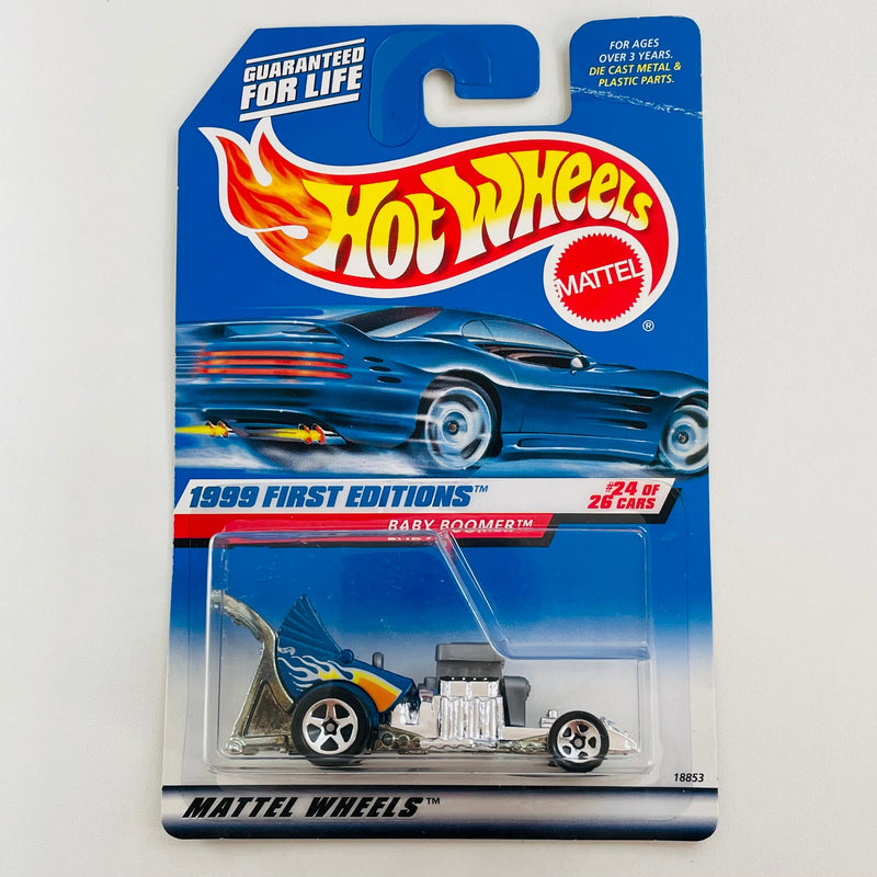 1999 Hot Wheels First Editions Baby Boomer azul metálico 5SP base ZAMAC