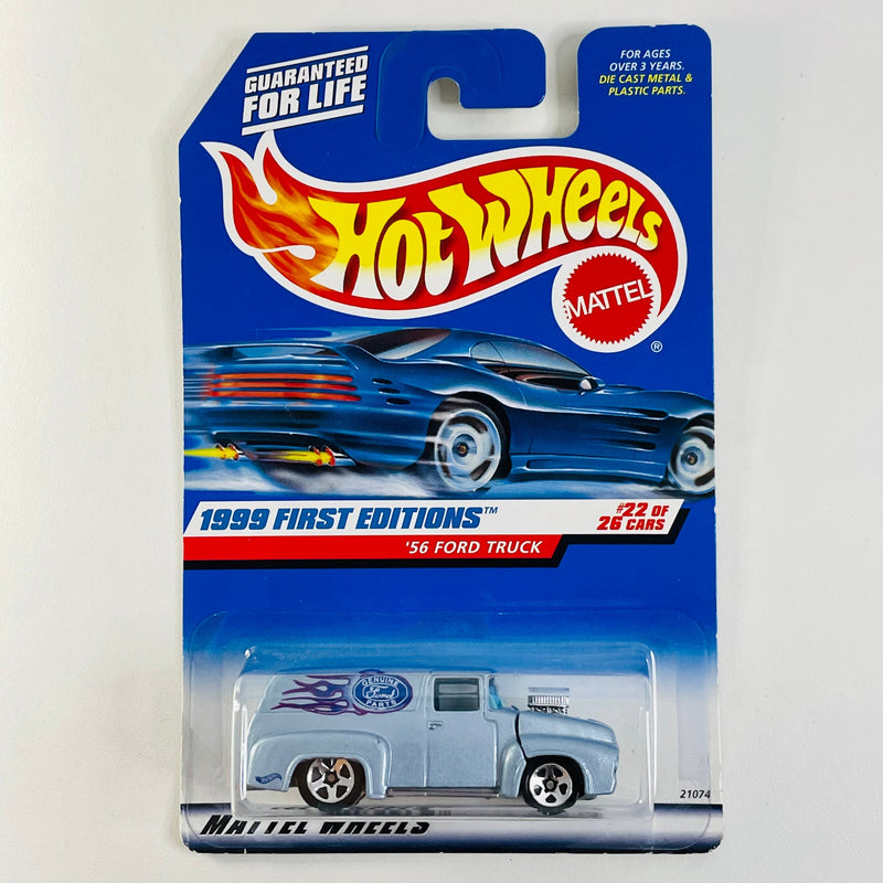 1999 Hot Wheels First Editions 56 Ford Truck celeste metálico 5SP Primera Edición