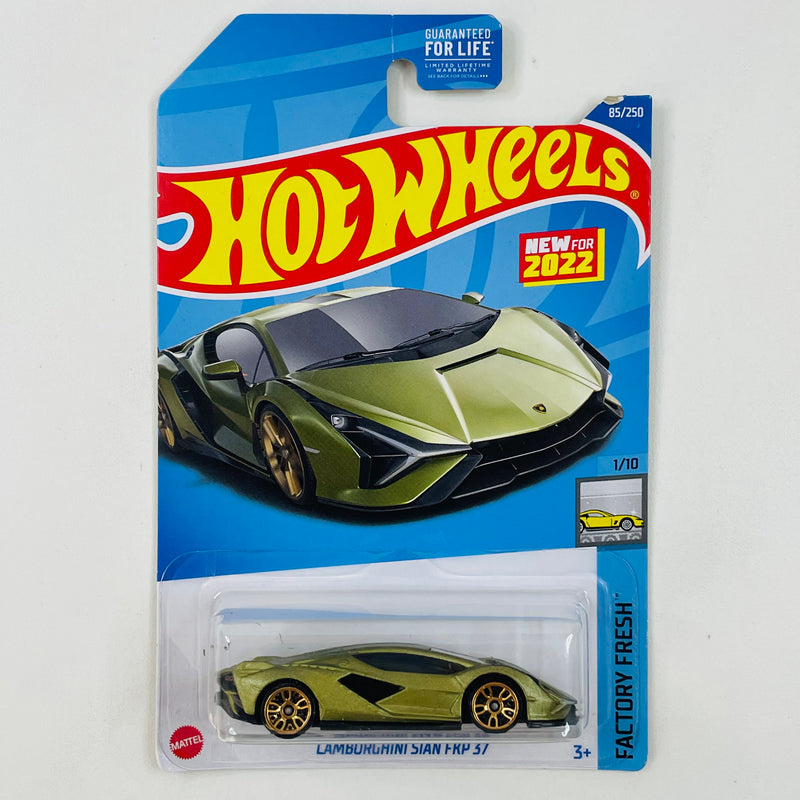 2022 Hot Wheels Factory Fresh Lamborghini Sian FKP 37 verde gea lucida metálico  J5 Primera Edición