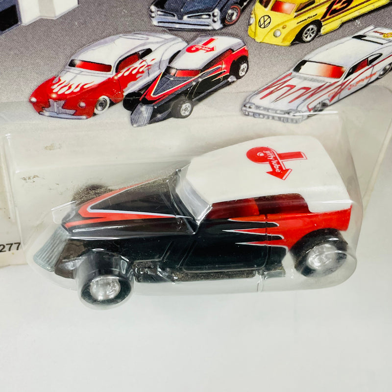 2000 Hot Wheels Special Edition Jiffy Lube Exclusive Phaeton Ford negro con rojo Llantas de Goma RR base ZAMAC