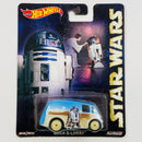 2015 Hot Wheels Premium Pop Culture Star Wars R2D2 Quick D-Livery blanco Llantas de Goma RR base ZAMAC