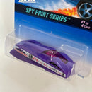 1997 Hot Wheels Spy Print Series Shadow Jet II Stealth morado SB base ZAMAC