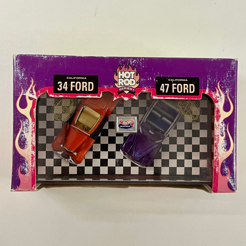 1998 Hot Wheels Collectibles Hot Rod Series 1 Street Rodder Set de 2 con Llantas de Goma RR - 34 Ford, 47 Ford