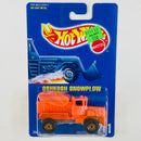 1995 Hot Wheels Oshkosh Snowplow 201 naranja CT base ZAMAC