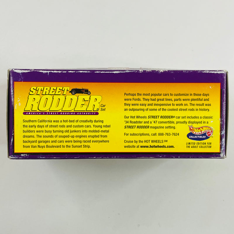 1998 Hot Wheels Collectibles Hot Rod Series 1 Street Rodder Set de 2 con Llantas de Goma RR - 34 Ford, 47 Ford